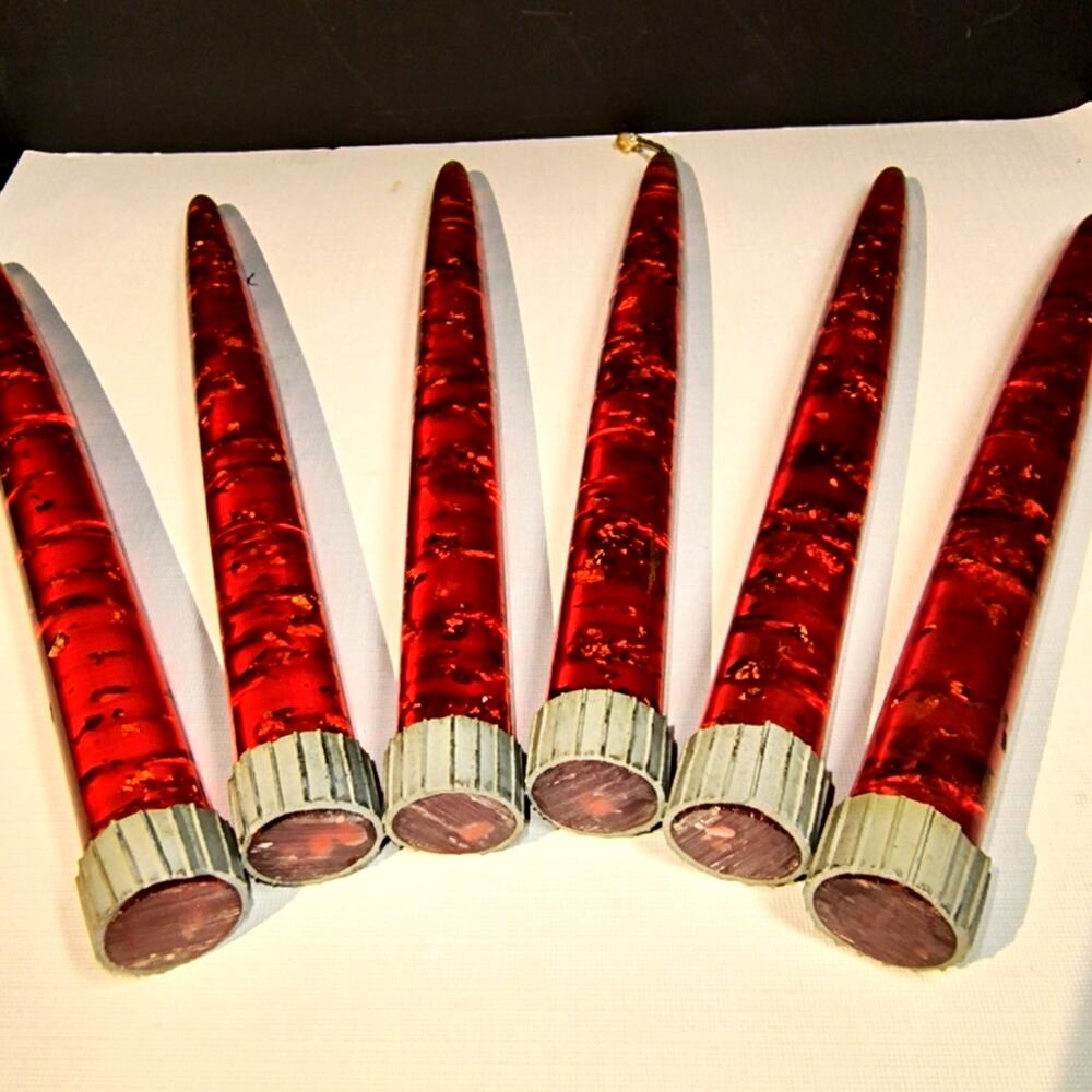 1586.  Red Acrylic Lucite Vintage Taper Candlestick